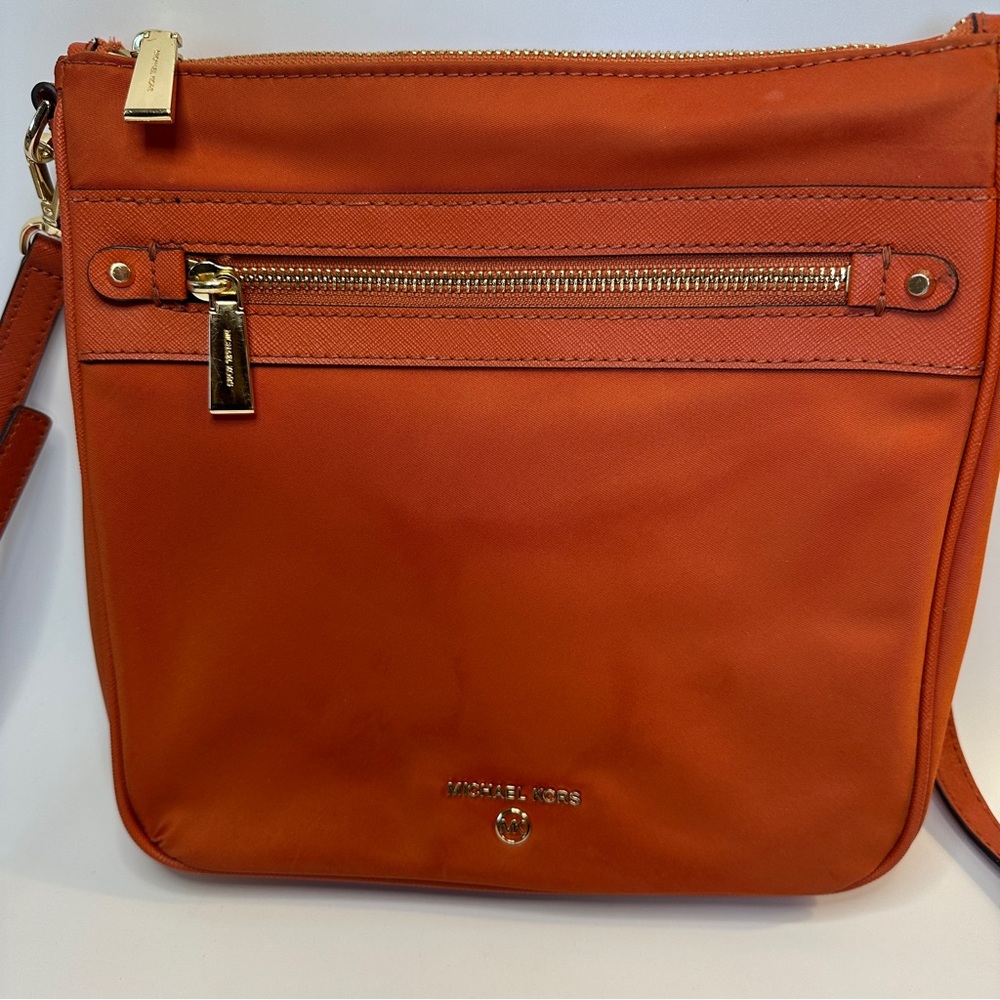 Jet Set Large Nylon Gabardine Messenger Bag Deep Orange Crossbody 32H9GT9C3C